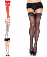Hosiery 1022 - Leg Avenue, Stay Up Spandex Sheer Thigh Highs With Silicone Top
